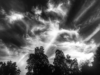 Low angle view of cloudy sky