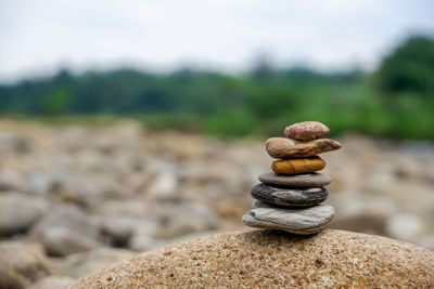 The art of river rock balance in indonesia