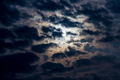 Low angle view of moon in sky