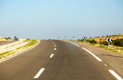 Road against clear sky