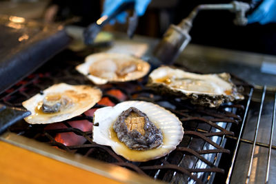 Close-up of food in tray