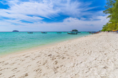 Scenic view of beach against sky