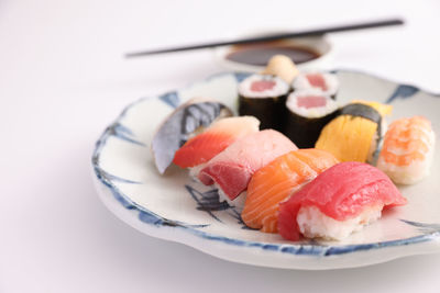 Close-up of dessert in plate on table