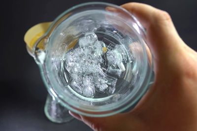 Close-up of ice glass
