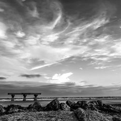 Scenic view of sea against cloudy sky