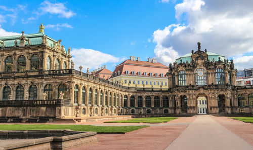 View of historic building against cloudy sky