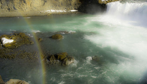 Scenic view of waterfall