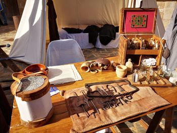 Close-up of food on table