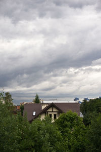 Houses and buildings against sky