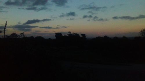 Silhouette trees against sky during sunset