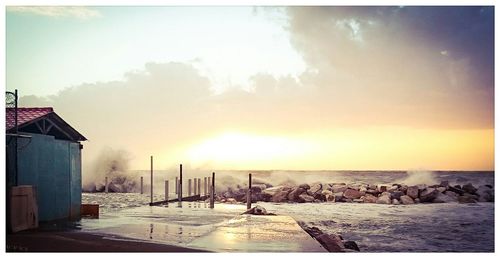 View of sea at sunset