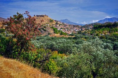 Scenic view of mountains against sky