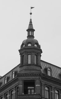 Low angle view of historic building against clear sky