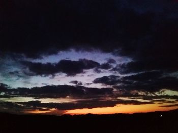 Scenic view of dramatic sky during sunset