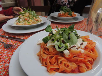 Close-up of food served in plate