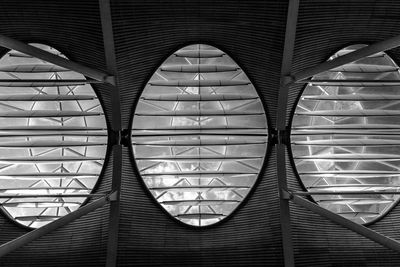 Directly below shot of skylights at airport