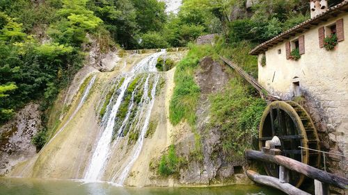 Scenic view of waterfall