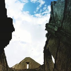 Low angle view of old building against sky