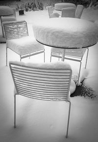 Empty chairs and table at home