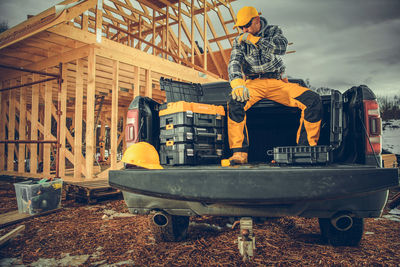 Men working at construction site