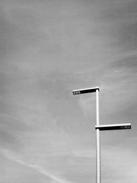 Low angle view of street light against sky