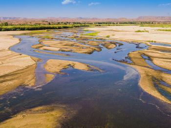 Aerial view of lake