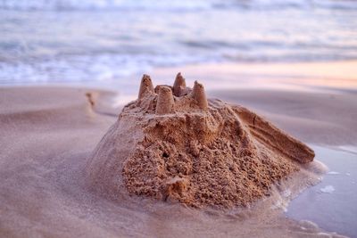 Sandcastle on beach