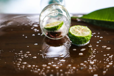 Close-up of drink on table