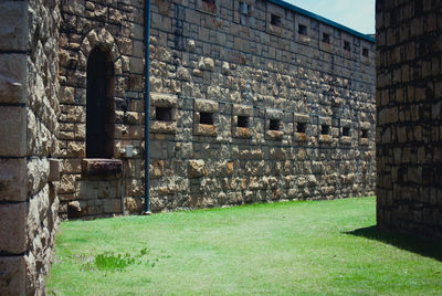 Stone wall of old building