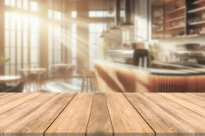 Close-up of wooden table