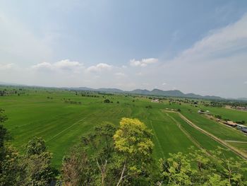 Scenic view of field against sky