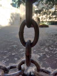 Close-up of rusty chain