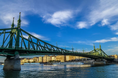 Liberty bridge over the danube river in budapest, hungary