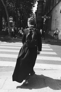 Woman standing in city