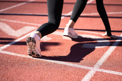 Low section of man running