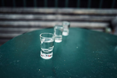 Close-up of drink in glass on table