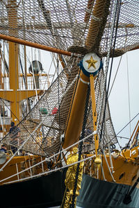 Low angle view of rope against sky