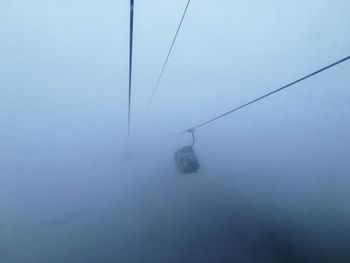 Overhead cable car in winter