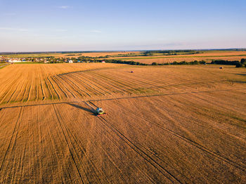 High angle view of agricultural field