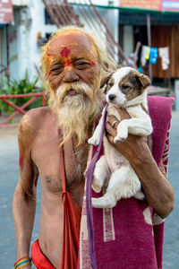 Full length of man wearing mask outdoors