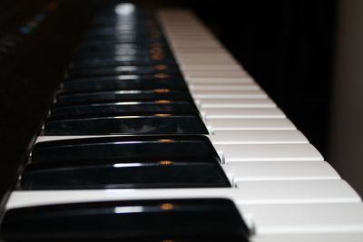 Close-up of piano keys