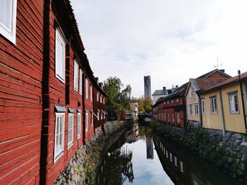 Canal amidst buildings against sky