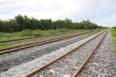 View of railroad tracks against sky