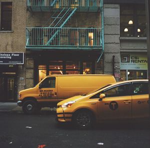 Cars parked on street
