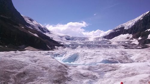 Scenic view of snowcapped mountains