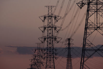 Low angle view of electricity pylon