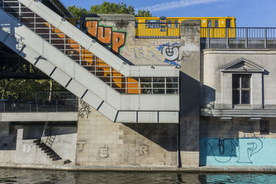 Graffiti on bridge in city