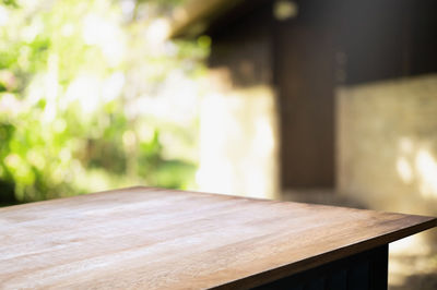Close-up of empty table