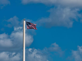 American flag flying in the wing