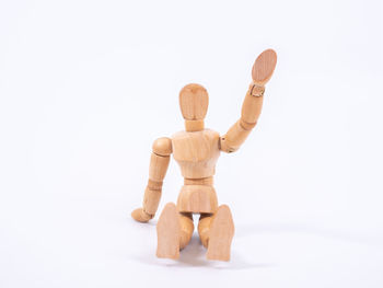 Close-up of stuffed toy against white background